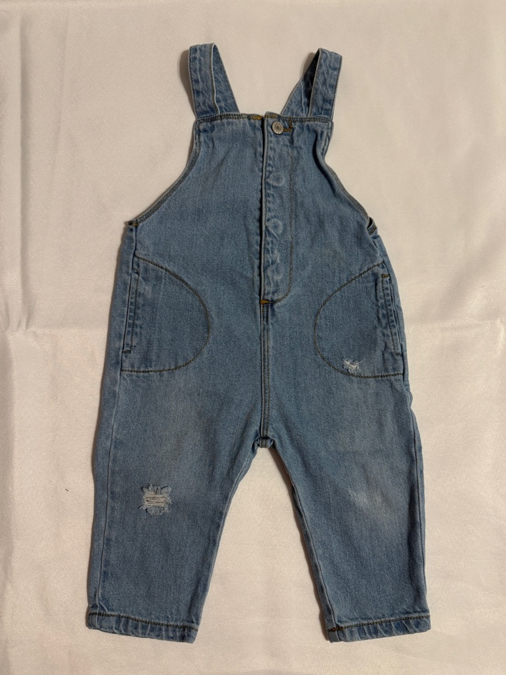 Kids ZARA Denim Overalls - Light Blue 9-12m